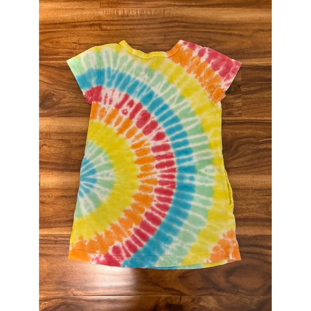 Primary Tie-Dye T-Shirt Pocket Dress, Sunburst, Size 3T